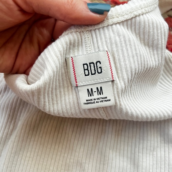 BDG Cream Ribbed Tank Top - Picture 2 of 2